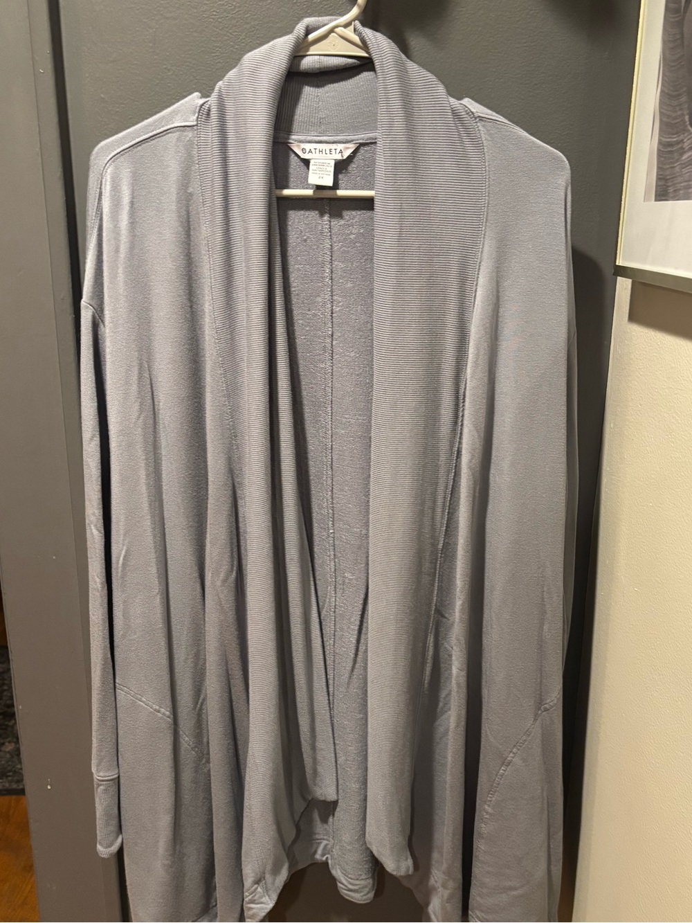 Athleta Open-Front Draped Cardigan - Light Gray
